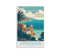 Cote D'azur French Riviera Vintage Travel Posters Landscape 12x18inch(30x45cm) Wall Art Picture Print Canvas Art Poster Modern Family Bedroom Decor Posters