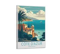 Cote D'azur French Riviera Vintage Travel Posters Landscape 16x24inch(40x60cm) Wall Art Picture Print Canvas Art Poster Modern Family Bedroom Decor Posters