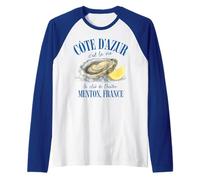 Cote D'Azur Menton France Oysters Lemon Travel Vacation Raglan Baseball Tee