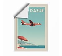 Côte d'Azur Vintage Unframed Wall Art Print A4 (29.7×21cm), Wall Decor for Living Room, Bedroom, Office & Home, Art Gift