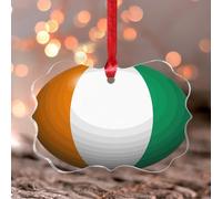 Cote D'Ivoire Stained Acrylic Window Hanging Ornament Country Flag Patriotic Round Ornament Keepsake World Countries Flag International Festival Acrylic Christmas Bauble Gifts for Grandma Birthday