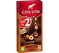 Côte d'Or Dark Chocolate, Whole Hazelnut - Pack of 2 Tablets 180g