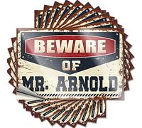 COTECI Decals For Cars Beware Of Mr. Arnold Funny Sticker 10 Pcs Funny Bumper Sticker Funny Car Decals (Size : 6X9CM)