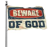 COTECI Dorm Flags For Girls Beware Of God Flag Funny Room Flags Small Flags (Size : 30X45CM)