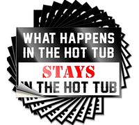 COTECI Funny Bumper Stickers What Happens In The Hot Tub Stays In The Hot Tub Funny Sticker 10 Pcs Prank Stickers For Adults Inappropriate Stickers (Size : 8X12CM)