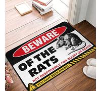 COTECI Funny Door Mats For Front Door Beware Of Rat Mat Entryway Decor Fall Rugs Outdoor (Size : 40X60CM)