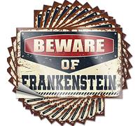 COTECI Funny Sticker Beware Of Frankenstein Funny Sticker 10 Pcs Prank Stickers Tool Box Stickers (Size : 6X9CM)