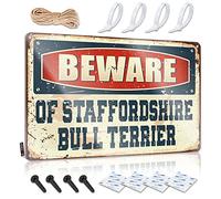 COTECI Nice Butt Tin Sign Beware Of Staffordshire Bull Terrier Tin Sign Tin Signs Warning Metal Signs Vintage Funny (Size : 20X30CM)