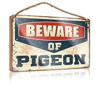 COTECI No Boys Allowed Banner Sign Beware Of Pigeon Wooden Sign Tinsign Decor Bar Signs Vintage (Size : 23X35CM)