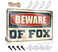 COTECI No Trespassing Sign Gun Beware Of Fox Metal Sign Mancave Stuff For Men Pets On Premises Sign (Size : 20X30CM)