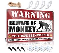 COTECI Outdoor Halloween Decorations Beware of Monkey Metal Sign Man Cave Decorations (Size : 30X40CM)