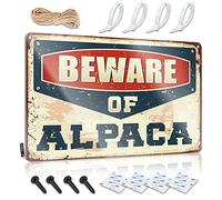 COTECI Private Property Tin Sign Beware Of Alpaca Metal Sign No Tresspass Signs Metal Signs Funny (Size : 20X30CM)
