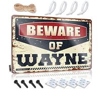 COTECI Property Protected Tin Sign Beware Of Wayne Metal Sign Shed Accessories Funny Tin Signs Vintage (Size : 20X30CM)