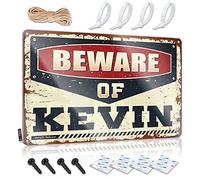 COTECI Street Signs For Bedroom Beware Of Kevin Metal Sign Go Away Sign For Door Garden Signs (Size : 20X30CM)