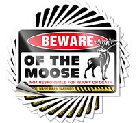 COTECI Tool Decal Beware Of Moose Funny Sticker 10 Pcs Warning Signs For Bedroom Decor Signs (Size : 6X9CM)