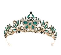 CoTeeZa Butterfly Fairy Queen Crown for Women - Green Rhinestone Crowns for Wedding Bridal Prom Hair Accessories, Medieval Goddess Headpiece for Renaissance Cosplay Halloween Headwear