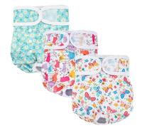 Cotemdery Dog Nappies Female for Season, 3 Pack Washable Puppy Diapers, Highly Absorbent Dog Pants & Belly Bands for Dogs, Doggy Knickers for Incontinence, Reusable Dog Period Nappies with Soft Pads