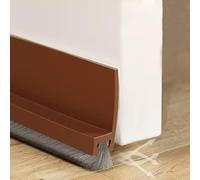 Cotensta 100cm Door Draught Excluder, Door Seal for Protection from Sound, Cold, Moisture and Insects Silicone, Brush Seal for Doors (Brown, 100cm)