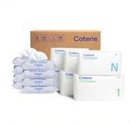 Coterie Baby Wipes + Nappy Set, Size 1 (99 Pieces) and Size Newborn Nappies (93 Pieces), 8 Pack (448) Baby Wipes with 99% Water, Vegetable Materials, Hypoallergenic for