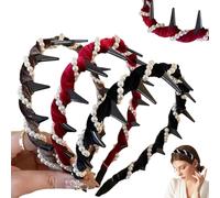 COTGOT 3 Pack Vintage High Cranium Artificial Pearl Hairband, 2025 New Elegant Pearls Headbands for Women Girls, Decorative Hair Bands Fashion Hair Accessories Gifts (White Pearl, One Size)