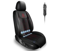 COTHERIXA Cooling Seat Cover Front Seat,12V Summer Cooling Car Seat Cushion with 10 Fans,Rapid Cooling with Automatic Start and Pause Seat Cover (Black)