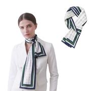 COtheSumay 100% Mulberry Silk Ribbon Scarf for Hair Beach Head Wraps for Women Handbag accessories Necktie, Magic Ring Green, 4"X47"