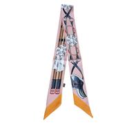 COtheSumay 100% Mulberry Silk Ribbon Scarf for Hair, Handbags, Belts, Bags, and Purses 2"x35" Twilly Neck scarf for Women, French Saddle, 35.5"×2"