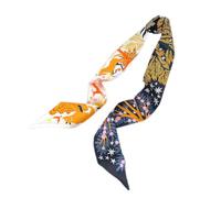 COtheSumay 100% Mulberry Silk Scarf for Handbags,Bags, and Purse，Hair Ribbon Skinny Neck Scarves for Women, Puss's Magic Beige, 35.5"×2" (90cmX5cm)
