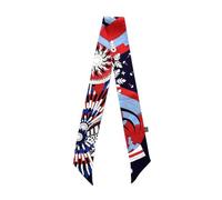 COtheSumay 100% Mulberry Silk Scarf for Handbags,Bags, and Purses,1/2 Pcs Hair Ribbon Neck Scarves for Women Gift, Jungle Dark Blue, 2"x35.5" (90cmX5cm)