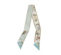 COtheSumay 100% Mulberry Silk Scarf for Handbags,Bags, and Purses,1 Pcs 2"x35" Hair Ribbon Skinny Neck Scarves for Women, Carriage Light Green, 2"x35.5" (90cmX5cm)