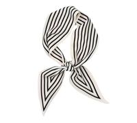COtheSumay 100% Mulberry Silk Scarf for Handbags,Bags, and Purses,1 Pcs 2"x35" Hair Ribbon Skinny Neck Scarves for Women, White Stripe, 4"X47"