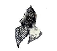 COtheSumay 100% Mulberry Silk Scarf for Handbags,Bags, and Purses,1 Pcs 2"x35" Hair Ribbon Skinny Neck Scarves for Women, Flowers Black, 6"X59"
