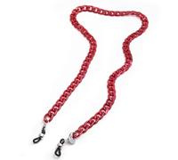 coti vision Joen Mini Pop Eyewear Chain | Lightweight 25g Acrylic Glasses Chain | Chic Eyeglass Holder Strap, 68cm | Secure Silicone Loops (Ruby)