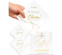 Cotier Brand Convokins Conversation Starter Napkins - Conversation Starters - For Weddings, Networking or General Gatherings - Conversation Napkins (Wedding - Gold (Cocktail Size))