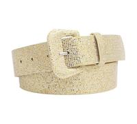 COTIM COYIN Broad Girls Sequin Sparkly Leather Belt, Gold, Fit Waist Girth: 25"-37" (63.5cm-94cm)