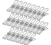 Cotiny 120 Pack Clothes Pegs Pins Stainless Steel Laundry Hanging Pegs Clips for Clothes Paper Files Snacks Seal Blanket Towel