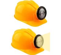 Cotiny 2 Pcs Kids Construction Hat Miner Costume Helmet with Light for Boys Girls Dress Up Halloween Party Supplies