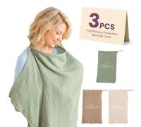 Cotkkstt 3-Pack Breathable Nursing Cover Up, A Cloth to Cover The Chest While Breastfeeding. Professional Breastfeeding Essentials, Breast Feeding Covers for Women and New Mom Essentials