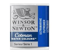 Cotman winsor & newton half pan ultramarine, watercolours, 1.6 x 1.1 x 1.9 cm