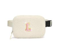 cotmcor Birthday Gifts for 4 5 6 7 8 9 10 11 12 13 Year Old Girls - Initial Fanny Pack Crossbody Bag Belt Bag Purse, Gifts for Teen Girls Kids, White, S, L