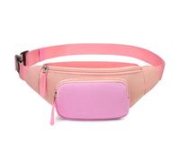 cotmcor Kids Fanny Pack for Girls, Cute Waist Bag with Mermaid Pendant Gift, Sakura Pink & Pink Color-block, S, Color-blocking Waist Bag