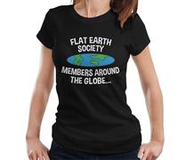 Coto7 Flat Earth Society Members Around The Globe Women's T-Shirt Black Medium