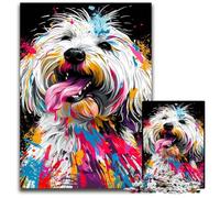 Coton De Tulear Dog Art 1000 Piece Jigsaw Difficult Puzzles for Adults for Teenagers, Couples, And Friends for Birthdays, Christmas 26X38CM/10.23x14.96inch