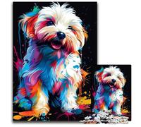 Coton De Tulear Dog Art Jigsaw Puzzles for Adults 1000 Difficult Puzzles for Adults Creative Family Game & Home Decor, for Teenagers 50x75CM/19.68x29.52inch