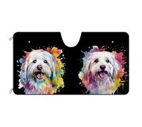 Coton De Tulear Dog Couple Front Windshield Sun Shade Foldable Front Window Sunshades Keep Cooler Car Window Covers Universal For Summer Auto Suv S