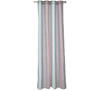 COTON d'intérieur Baltic Indoor Cotton Curtain with Eyelets, Cotton, Rose/Menthe, 140 x 240 cm