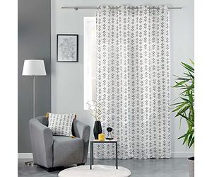 COTON d'intérieur Cotton Indoor Curtain, White, 140 x 240 cm