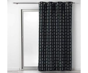 COTON d'intérieur Cotton Interior Curtain, Black, 140 x 240 cm