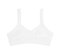Cotonella GD065 Women's Brassière in Stretch Cotton - Brassière Bra in Soft Bi-Elastic Cotton with Sporty Cut without Back Closure - White/Black/Beige, White, 38/XL