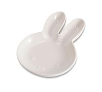 COTONOHA Japanese Ceramic Plate, Cute Rabbit-Shaped Small Dish (5.9 x 4.3 inches), Kid-Friendly Snack & Dessert Dish, Easy-to-Clean Kitchenware (White)